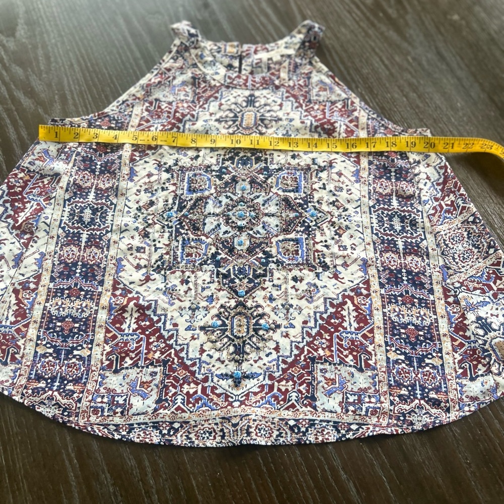 Miss me blouse beaded bohemian tank Gypsy hippie western art to‎ wear top - Picture 11 of 11
